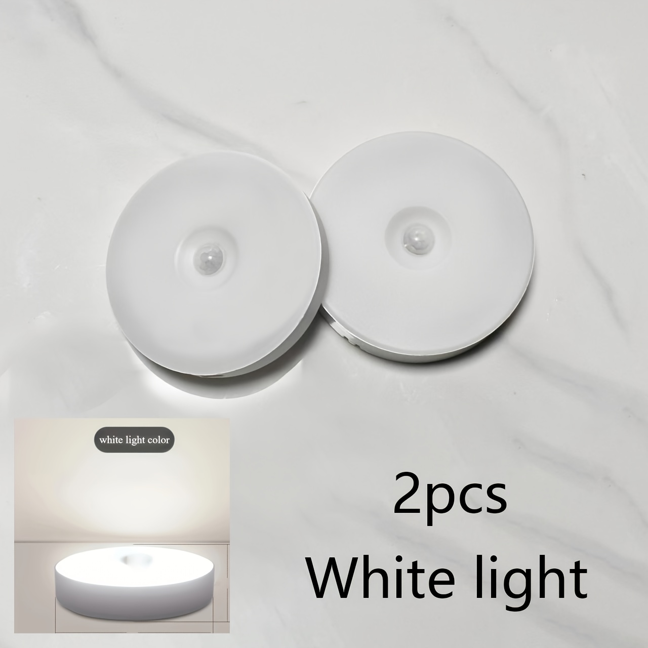 1pc/2pcs 8LED Night Light, Motion Sensor Night Light - Ultra-sensitive PIR detection for instant on/off - Energy efficient, from dusk to dawn - Perfect for bathrooms, bedside tables, stairs, hallways, cabinets - Hassle-free installation