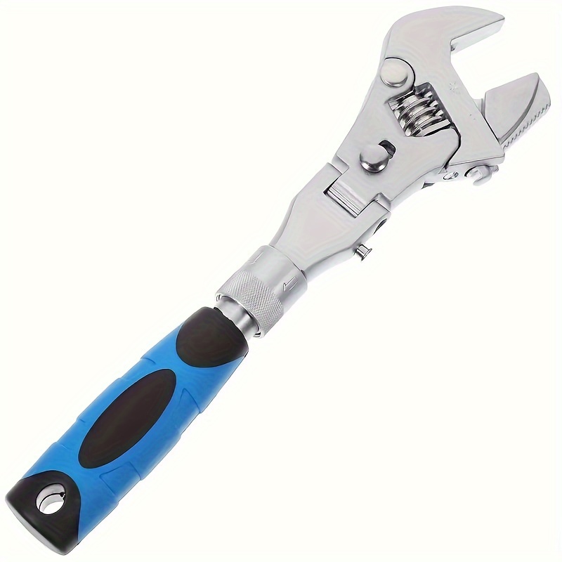 

Adjustable Wrench Set, 5-in-1, Multi-function Folding Ratchet Spanner With 180-degree Rotating Head, Extendable Inch, Steel Manual Hand Tool