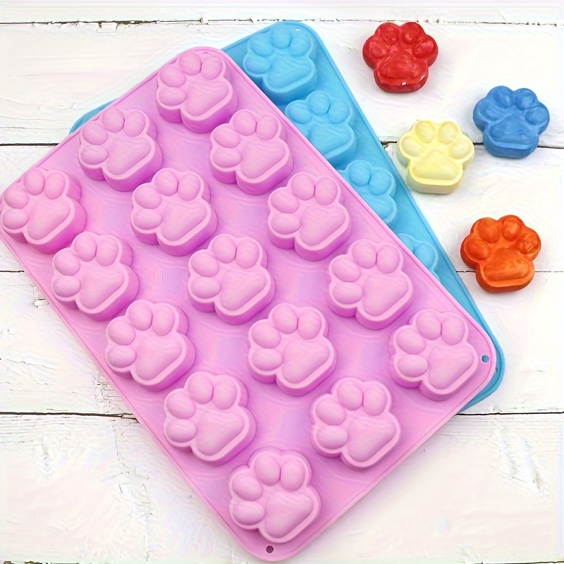 

Silicone Paw Print Mold Tray, 15-cavity Chocolate Molds For Jello, Wax Melts, Soap Making - Kitchen Bakeware, Uncharged