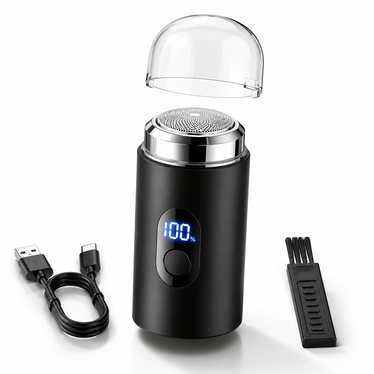 TEMU Mini Electric Shaver, Portable Rechargeable Razor With Led Display, Usb Charging Compact Grooming Tool For Face And Body, Travel Personal Care