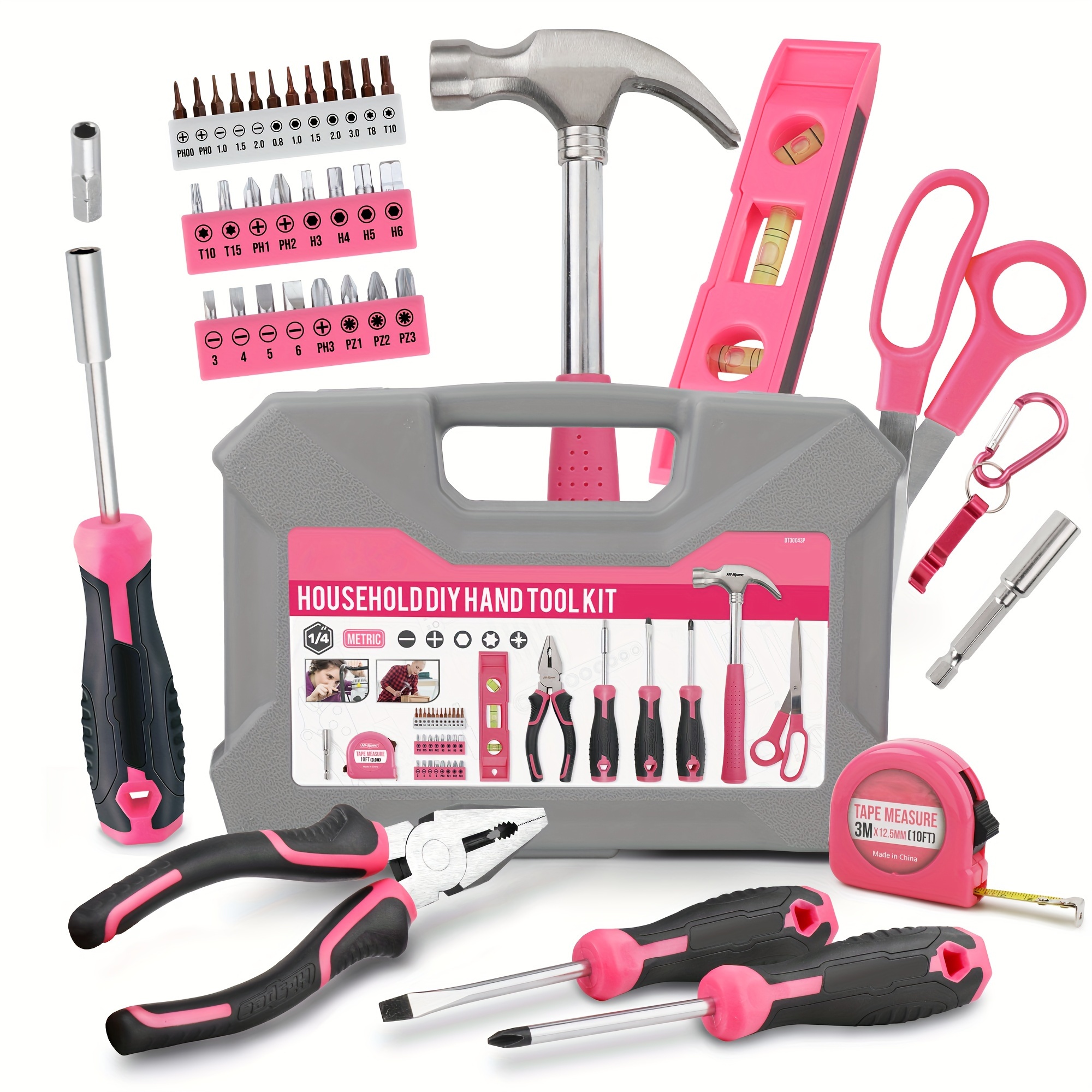 

Gkkown 42pcs Pink Tool Set For Women - Complete Diy Home, Office & Dorm Kit