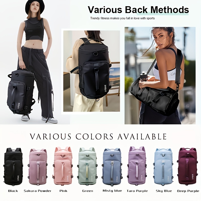 

1pc Outdoor Sports Backpack, Large Capacity Hiking Travel Bag, Waterproof Yoga Fitness Bag, Portable Multi-functional Backpack With Wet Dry Separation & Independent Shoe Compartment, Training Bag