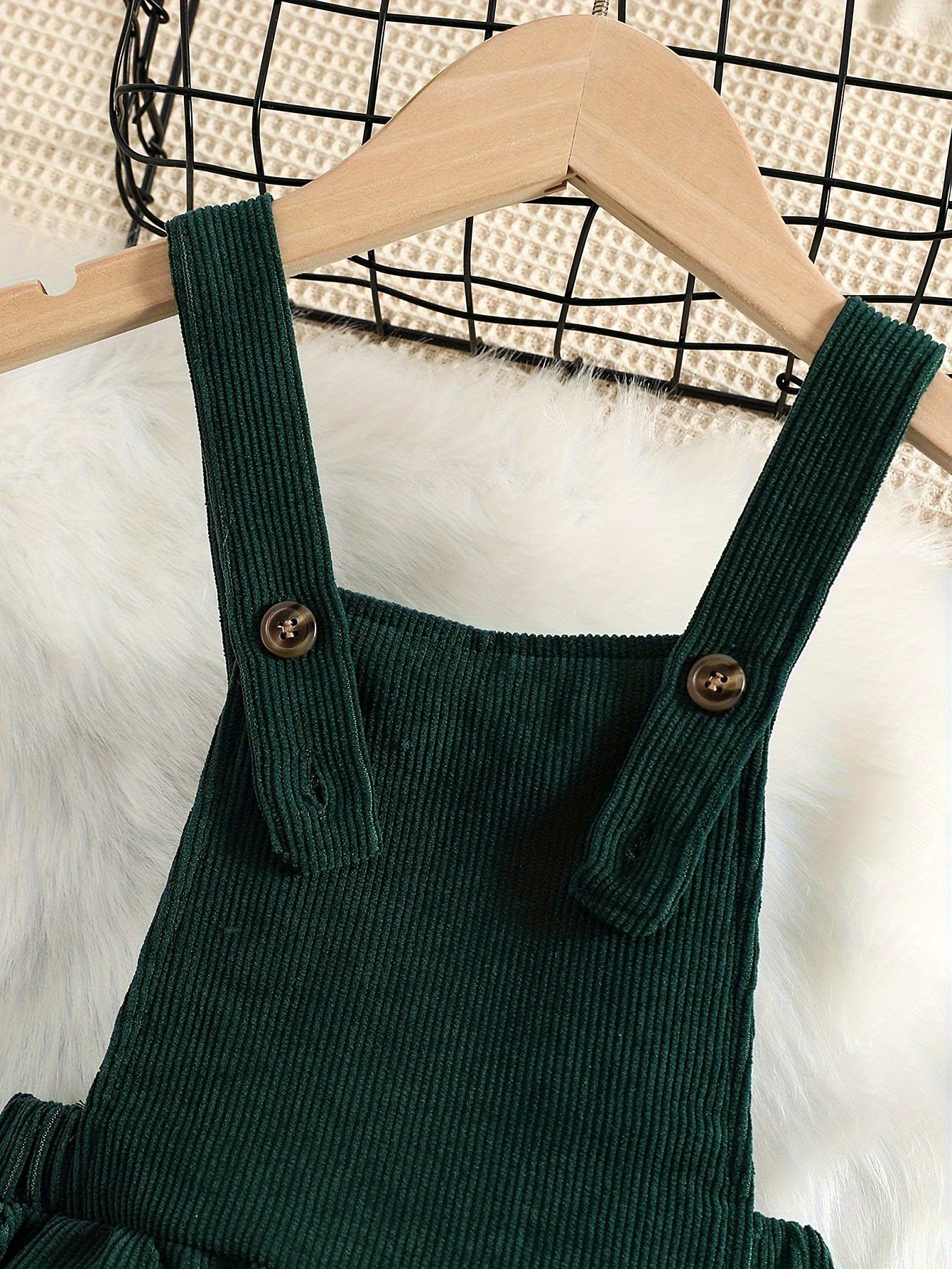 women's preppy style corduroy dress solid dark green Temu New