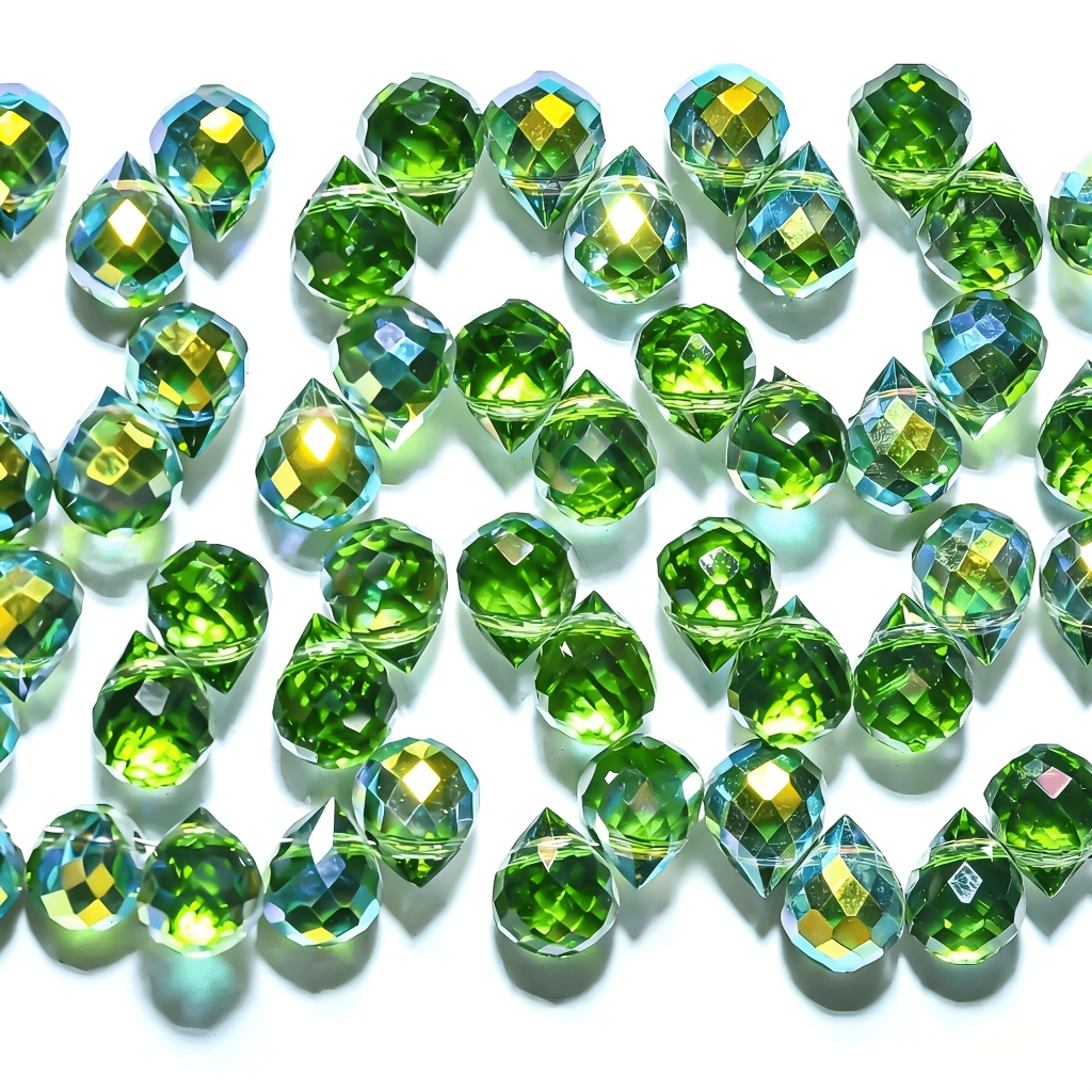 Image of 90pcs 8x9mm Mixed Color Glass Beads In Strawberry And Teardrop Shapes With Cross Holes Suitable For Jewelry Making