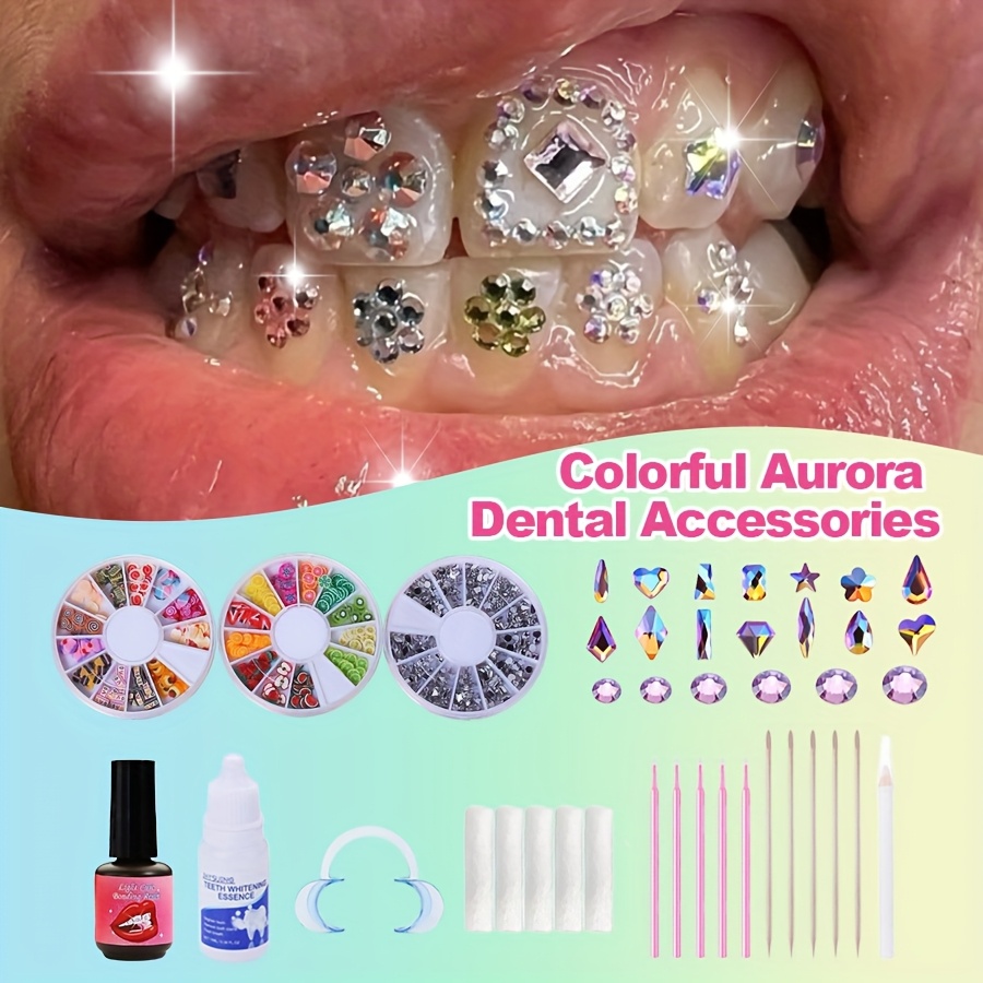 10 Pcs Dental Crystal Tooth Ornaments Teeth Gems Teeth Jewelry Gem Decor 2mm