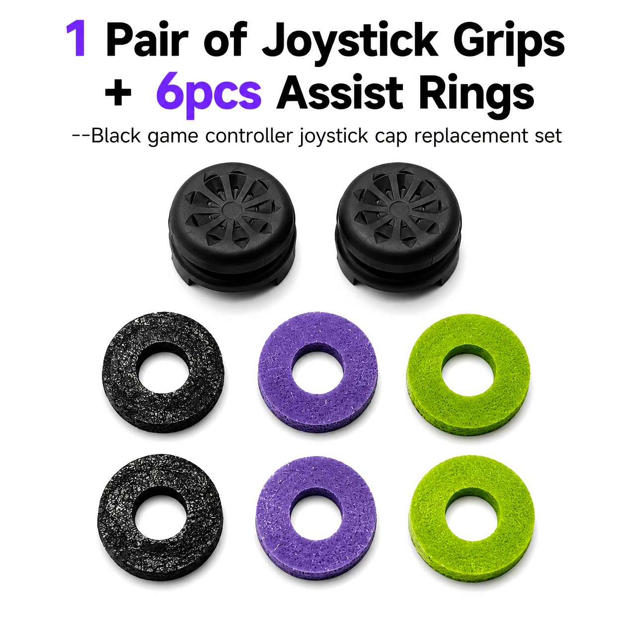 8-pack For Ps4/ps5, For And Aim Assist Rings- Joystick Grips With High-performance , Anti-slip Aim Enhancers, Reusable( Compatible)- Suitable For Ps5/ps4/ One/switch