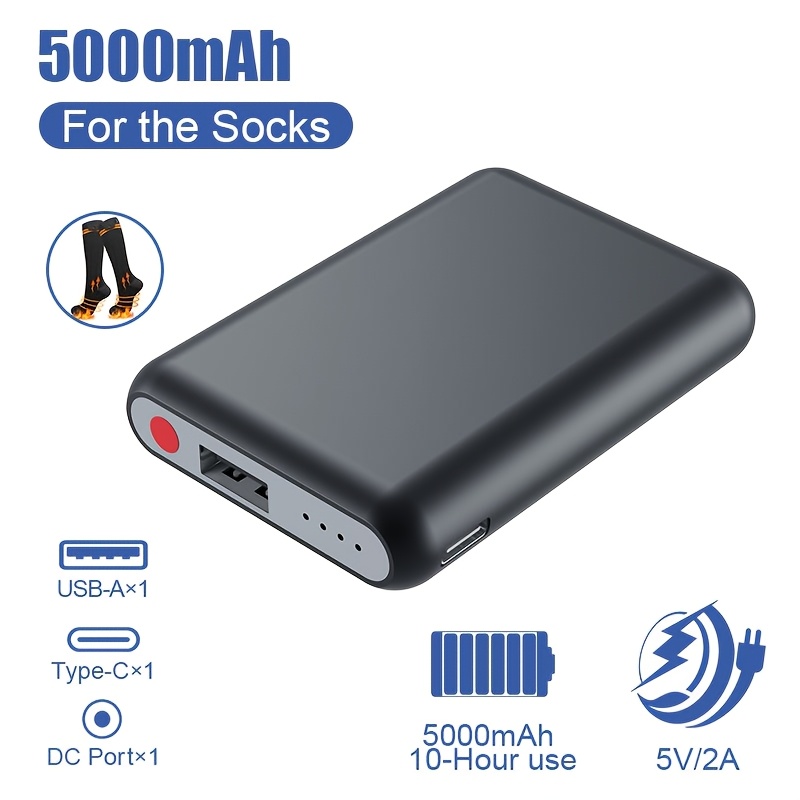 TEMU [battery Sold Separately]men's And Women's Heated Socks, 5000 Mah Rechargeable Electric Heated Socks, 3 Settings, 360° Surround Washable Winter