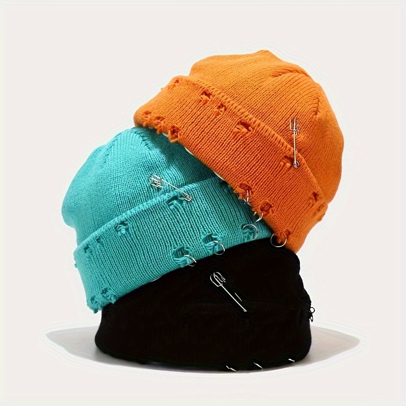 

2pcs Broken Knitted Hat For Men And Women Gua Hat Landlord Hat