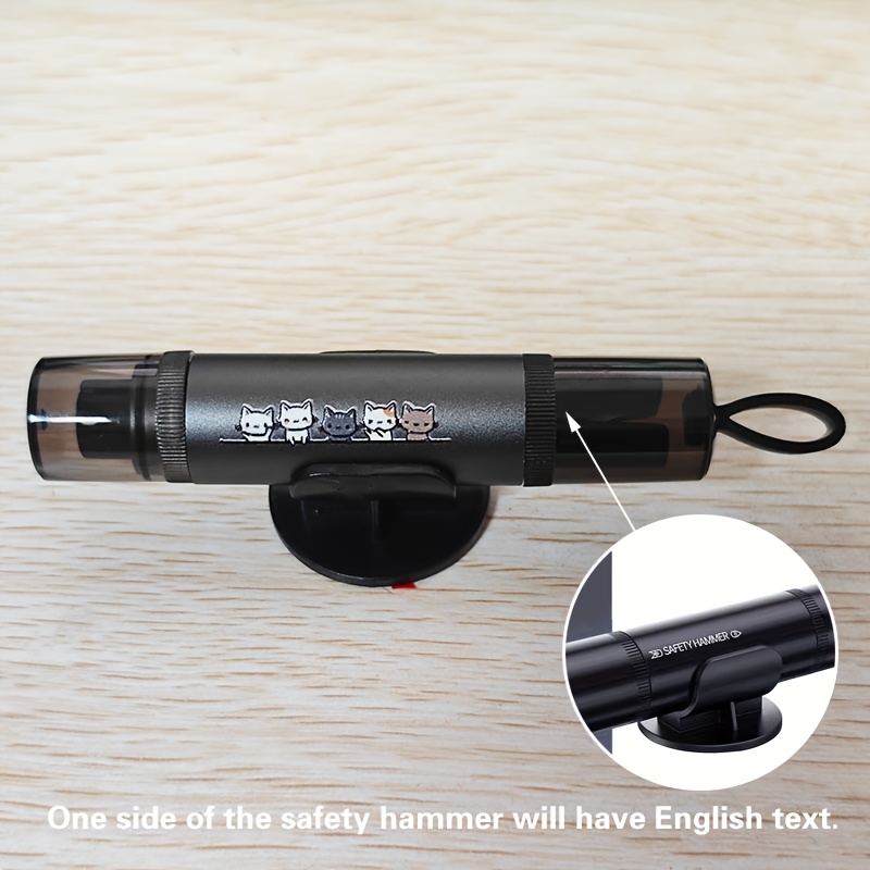 TEMU Cute Cat Emergency Safety Hammer Car Window Breaker With Seatbelt Cutter, Portable Car And Home Escape Tool