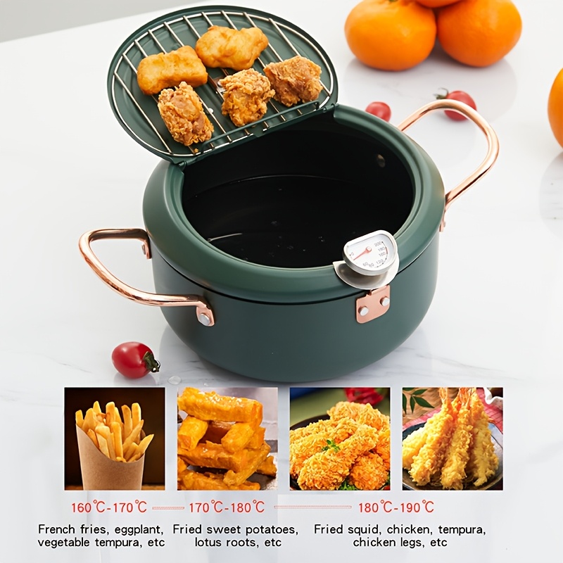 

1pc, Friteuse à huile Tian Yue Ro, mini friteuse en acier inoxydable, anti-éclaboussures, température de l'huile , facile à laver, cuisinière à gaz, cuisinière magnétique universelle