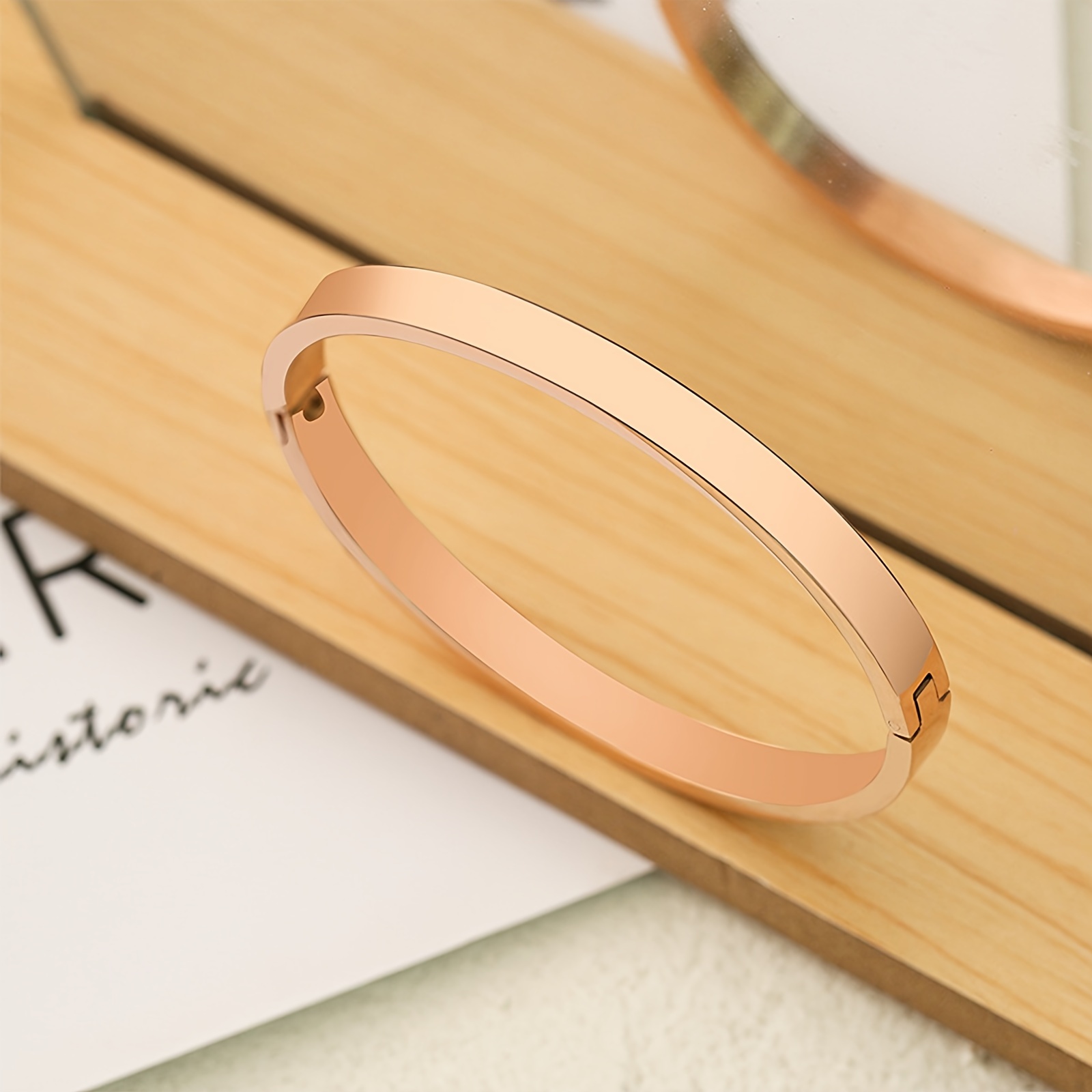 1pc Open 6mm Bangle 304 304 Stainless Steel Men's And Women' Bangle Bangle Bracelet