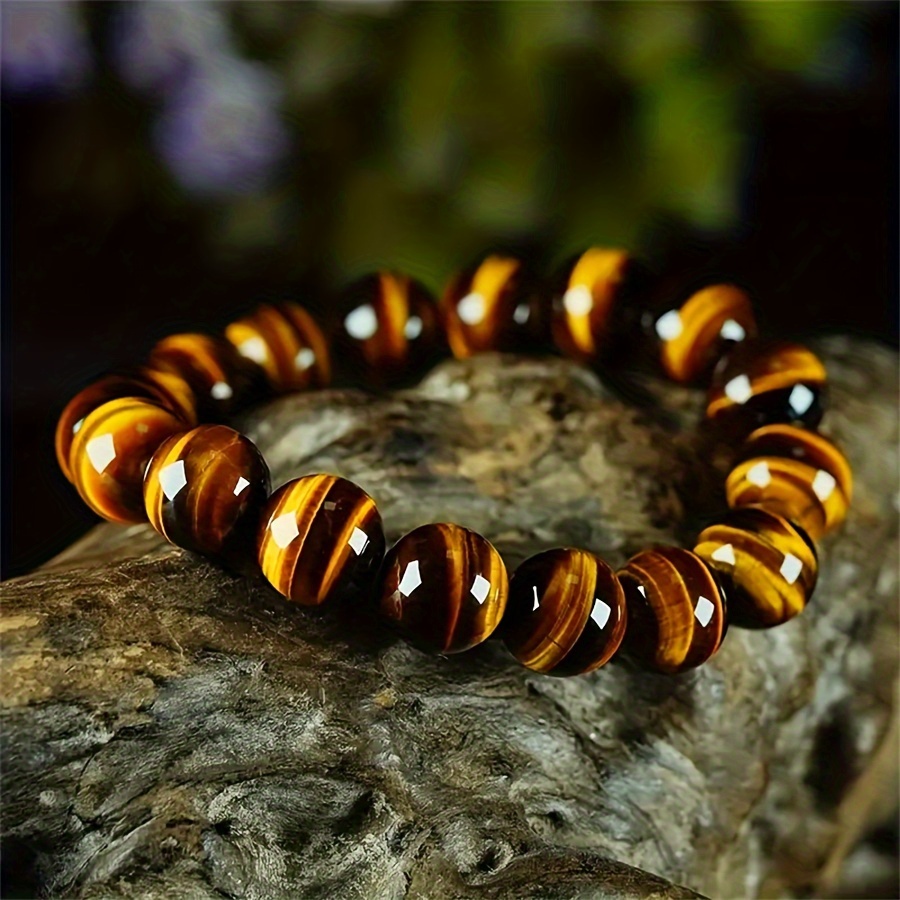 

1pcs Cat's Eye Stone Bracelet For Men And Women Yellow Tiger Eye Stone Hip-hop Street Personalized Jewelry Gift