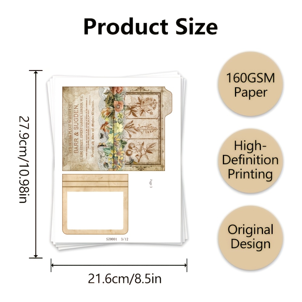 TEMU Cartes de Mini Projets Botanistes, Kit de Bricolage Livret Folio, Kit Folio pour , Idéal pour Projets Créatifs et Journaux Créatifs - Inclut