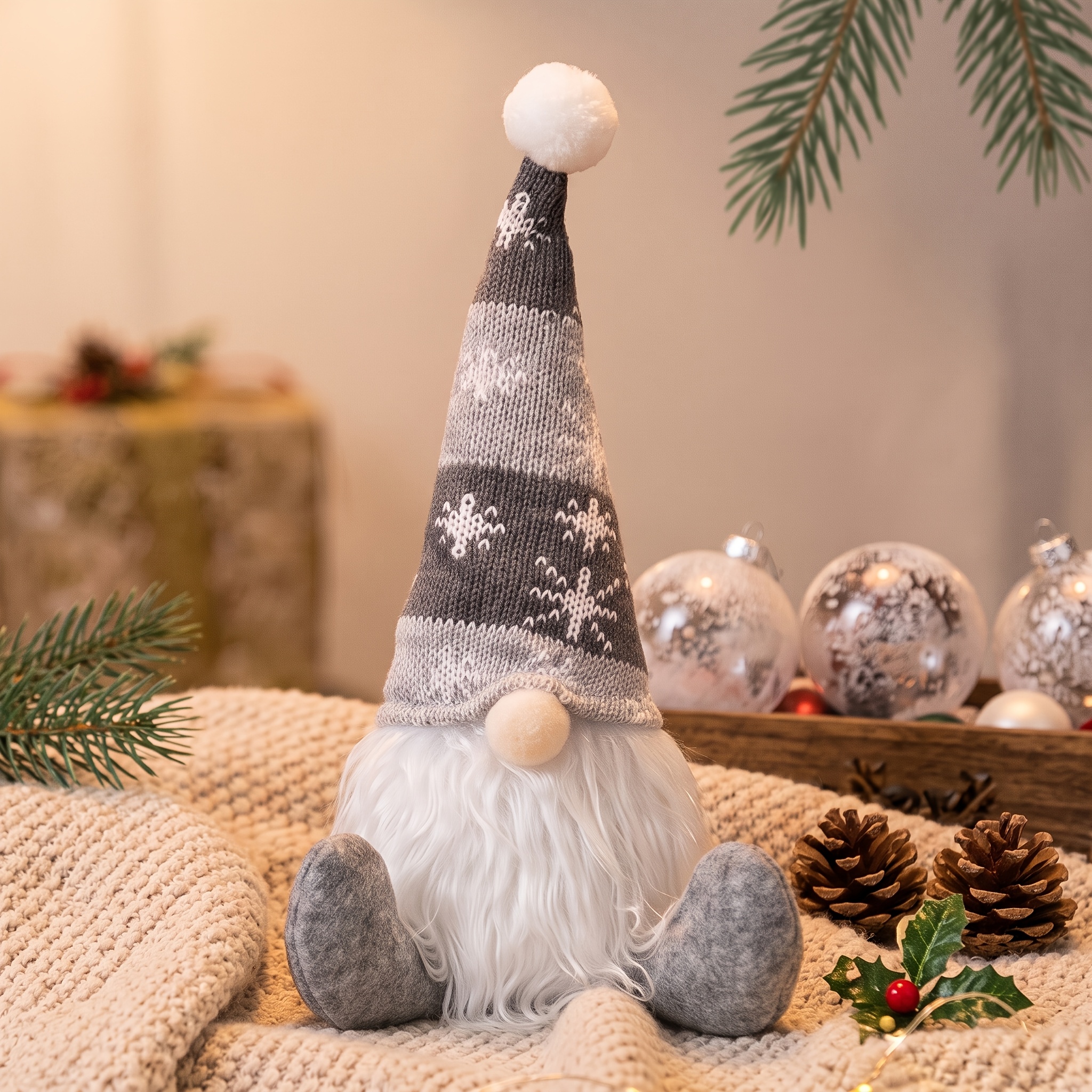 TEMU Collectible Figurines Christmas Gnome Dolls Decorated With Nordic Style Faceless Elders Are Perfect For Hanging Christmas Party Decorations At