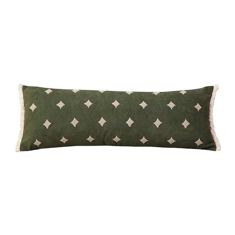 TEMU 1pc Luxury Embroidery Rectangular Pillow Cover, Mid-century For Sofa, Bedroom Decor, Hotel Decor, Gift Ideas