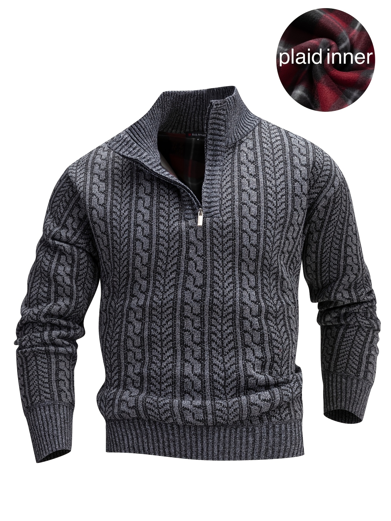 herren 1/4 zip strickpullover – dicker winter pullover Temu Germany