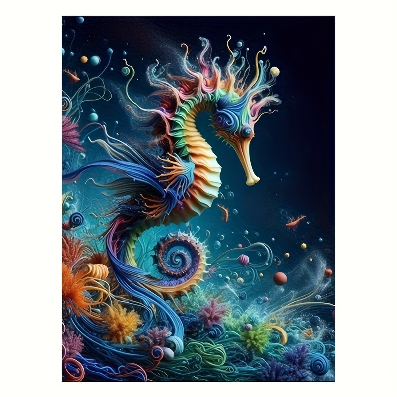 

Diy 5d Diamond Painting Kit - Deep Sea Seahorse | 11.8" X 15.7" Frameless Acrylic Craft Set | Unique Handmade Gift Idea