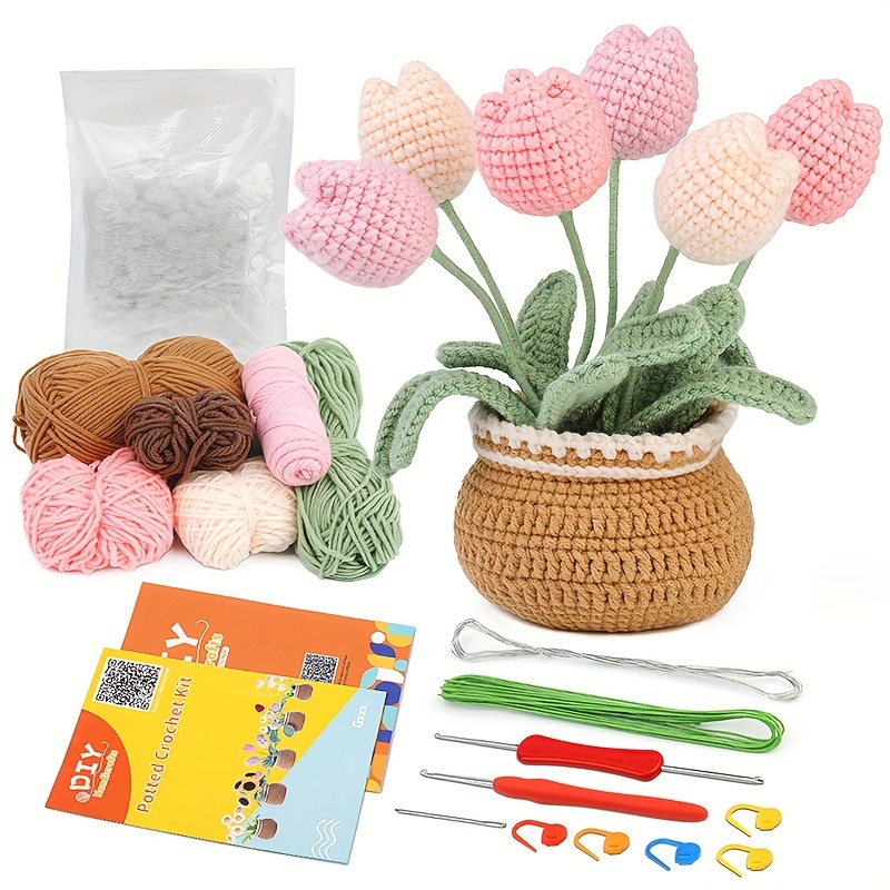 Amigurumi Crochet Kit for Beginners - Included Crochet Hook, Needle, Stitch  Markers, Safety Eyes, Washers, Yarns, Printed Instructions, Step-by-Step