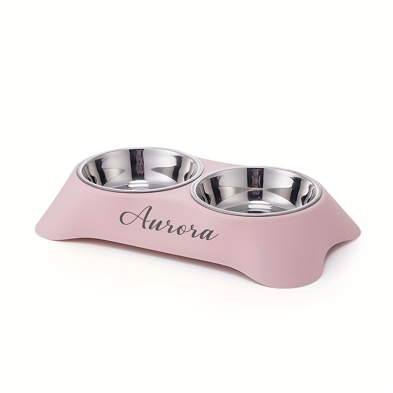 (customized) Personalized 1pc, Dual- Bowl, Dual-use Eating And Drinking, Neck Protection, Suitable For Cats, Dogs And Other Pet Eating Utensils