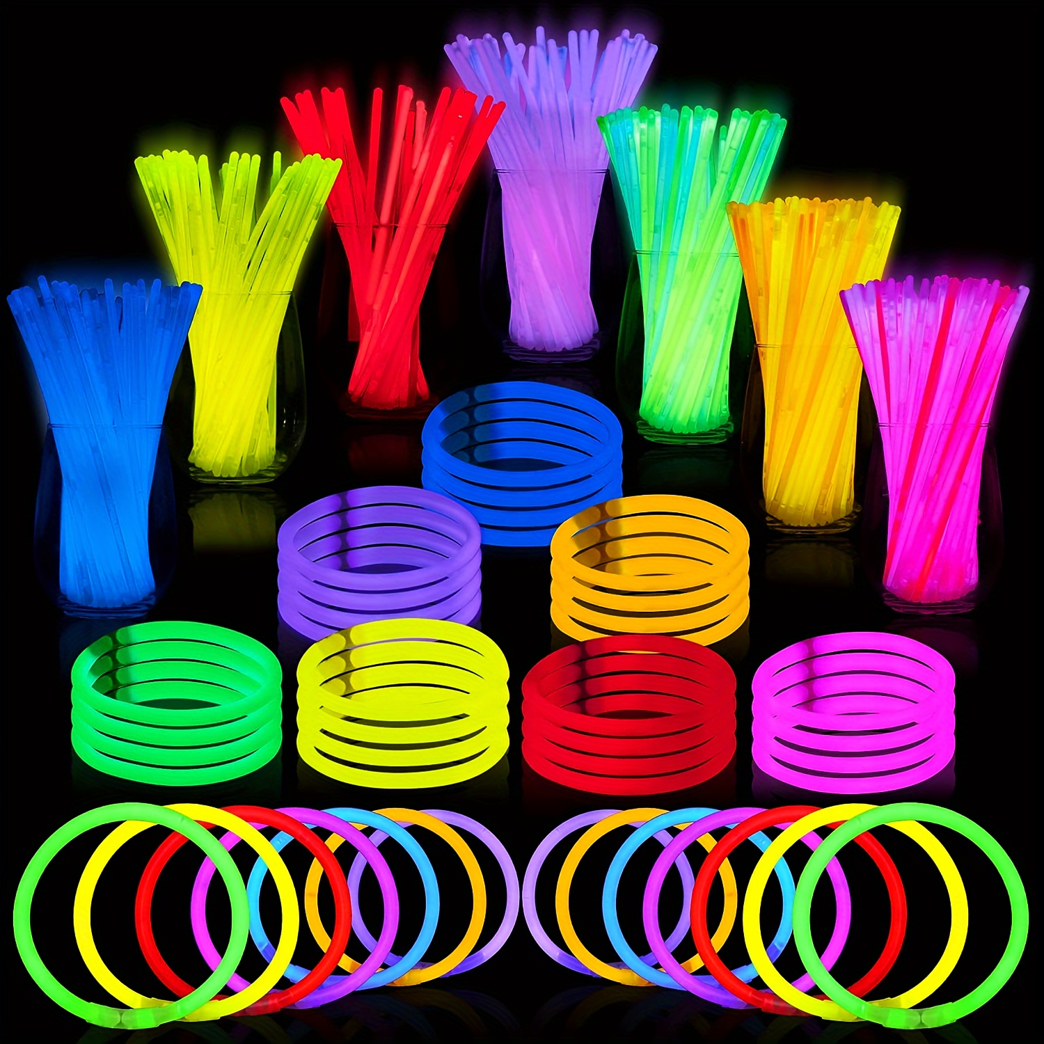 

20pcs Glowing Sticks, Bracelets, Glow In The Dark Sticks, Easter, Halloween Party Supplies (random Color)