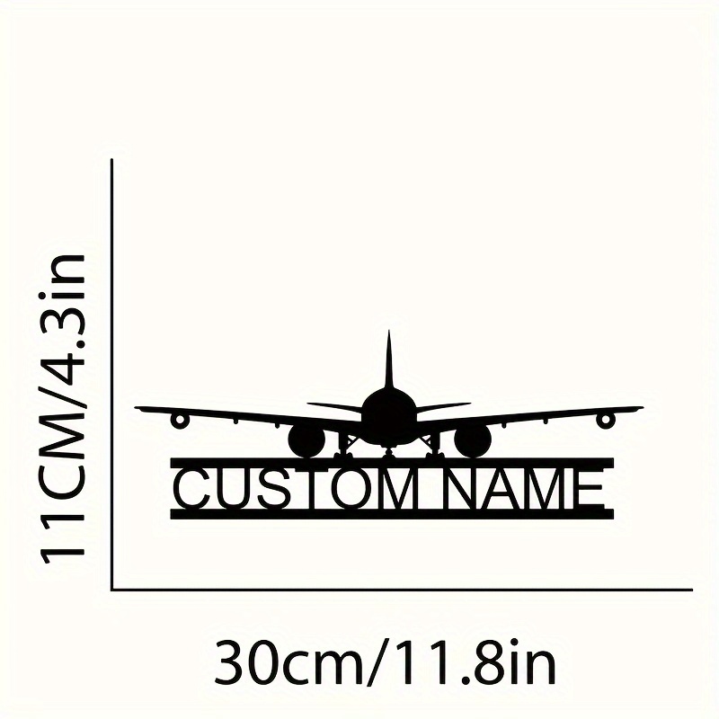 Image of Custom Name Aircraft Metal Wall Plaque - Retro Style Aviation Decoration, Pilot Gift, Father's Day Gift, Hangar Wall Hanging, No Electricity Required, Multi Purpose Decorative Plaque
