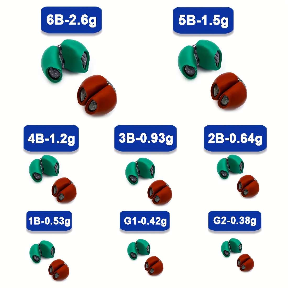 9KM 50pcs Split Shot Sinker Fishing Weights Removable Rubber Weight Fishing  Line Sinkers Freshwater Lead Egg Sinker Mold