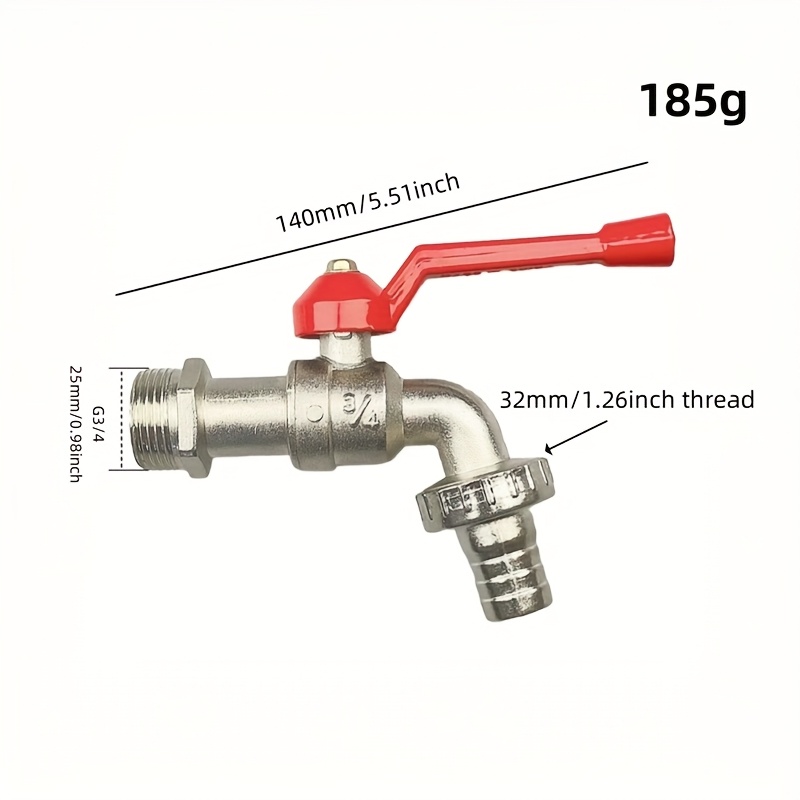 Alloy Outdoor Faucet Thread Specifications: G1/2" 20mm/0.79 Inches And G3/4" 25mm/ Inches. Frost-resistant, Durable