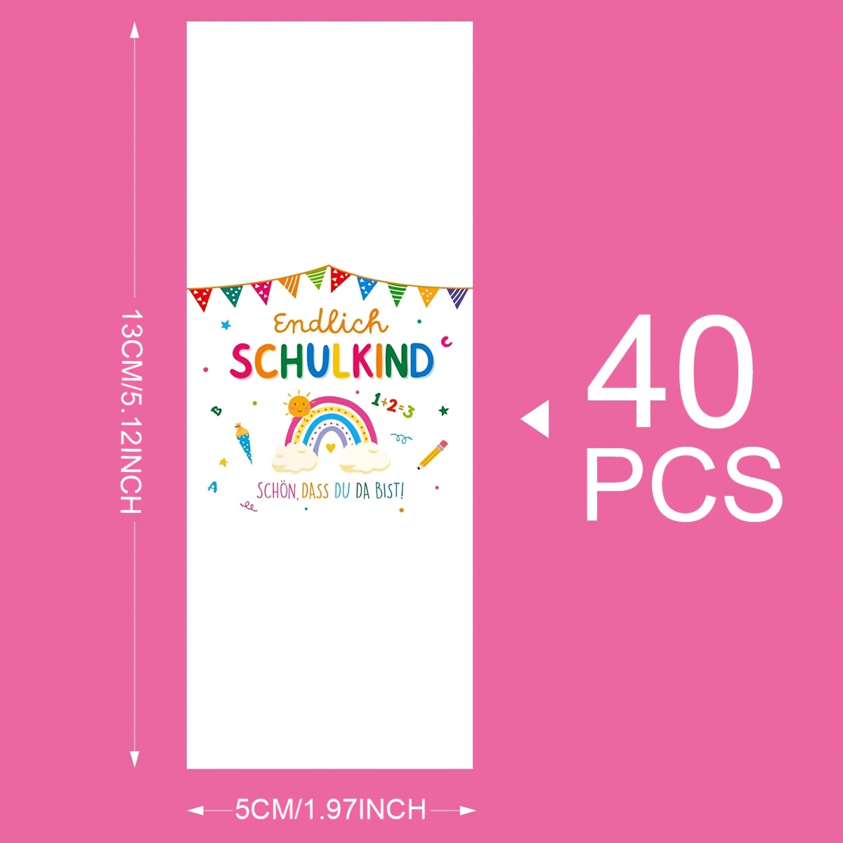 Image of 40pcs Back To School Chocolate Sticker, Mini Chocolate Self-adhesive Sticker (no Chocolate) For Back To School, School Party, Farewell Gift Or Small Gift 5.12x1.97inch