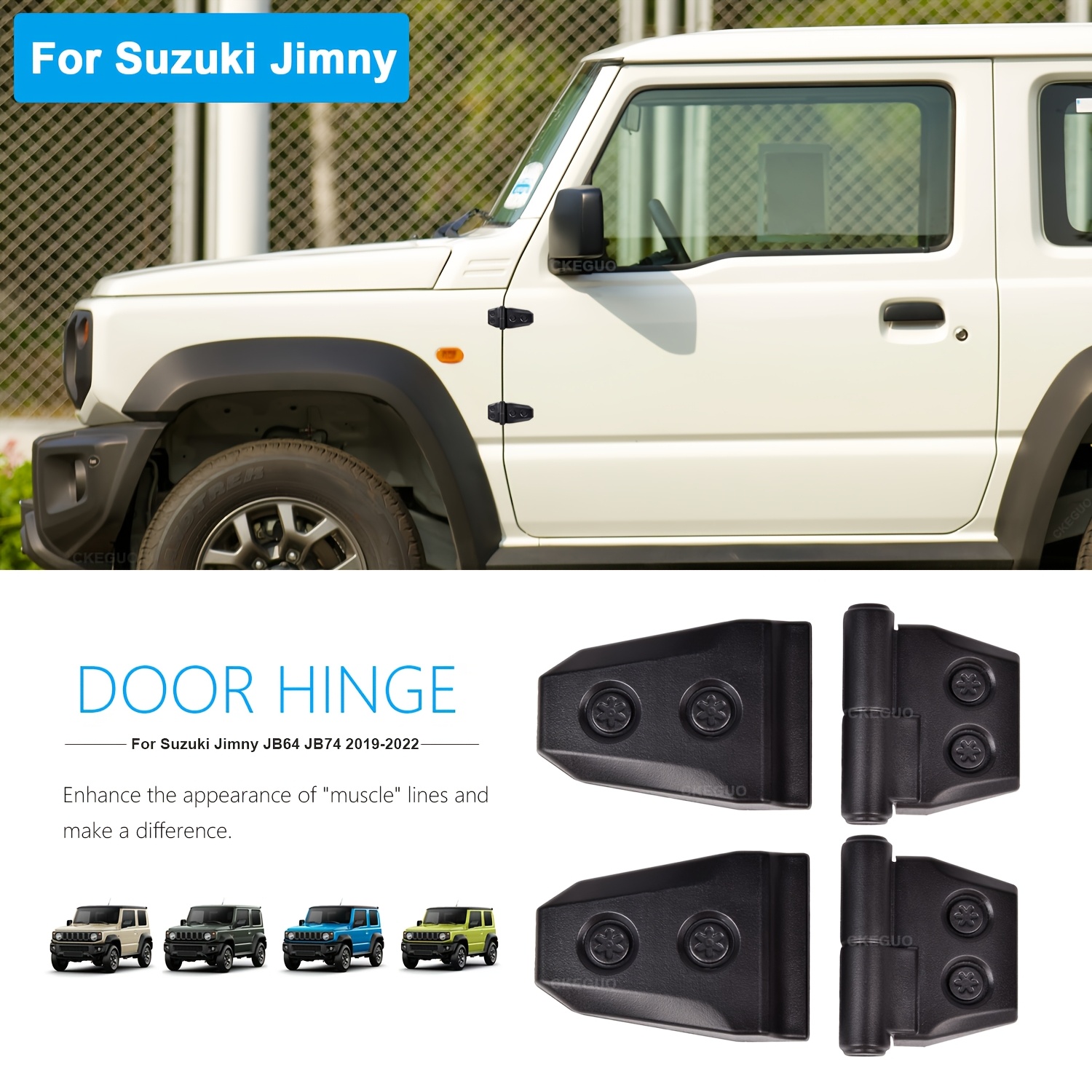 TEMU Car Engine Hood Door Hinge Protective Cover Trim Stickers For Jb64 Jb74 2018-2022 Car Styling Exterior Additions, 2 Packs/set