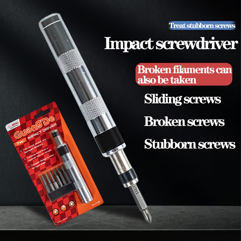 

Impact Screwdriver Portable Screwdriver, Screwdriver Bit, Impact Screwdriver, Rust Removal Screw Tool, Impact Screws Easy To Carry And Store Multifunctional Set For Father's Day Gift Halloween Gift