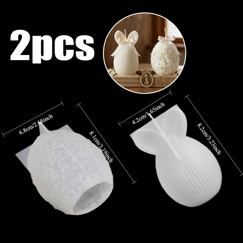 Image of 2pcs Egg-shaped Rabbit & Egg Resin Molds Suitable For Clay, Plaster, Candles, Wax - Reusable Flexible Silicone/epoxy Mold With Eggshell & For Diy Crafts, Resin, Decorative Gifts For, Hobbyists