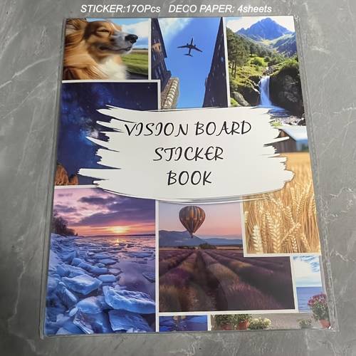 vision book containing 160 170pcs stickers a sticker book themed with inspirational quotes illustrations and texts for recording and tracking personal goals exquisite way suitable for adults and used with diaries and