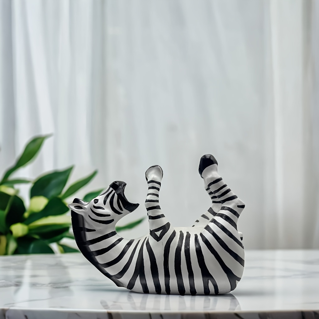 Image of 1pc Zebra Resin Statue Wine Holder - Creative Animal Design For Indoor/outdoor Decor, Accessory, Resin Material, Tabletop | Decor| Decor Piece, Zebra Decor