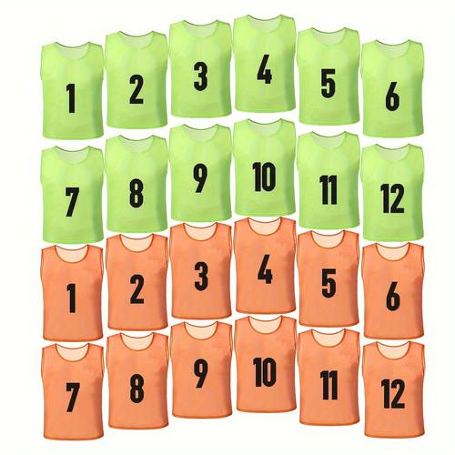 24pcs football training vests are lightweight comfortable and breathable suitable for group football training activities and group competitions not easy to shrink wrinkle