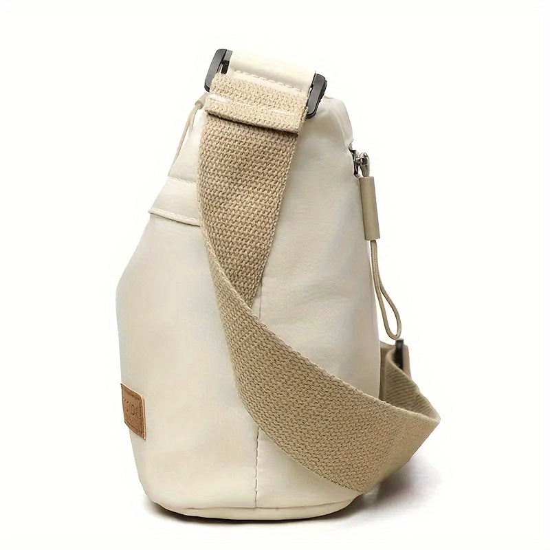 womens large capacity high quality casual solid color crossbody bag with adjustable shoulder strap and zipper closure elegant gray white   canvas bag with compartments for organized storage inside Product details 5