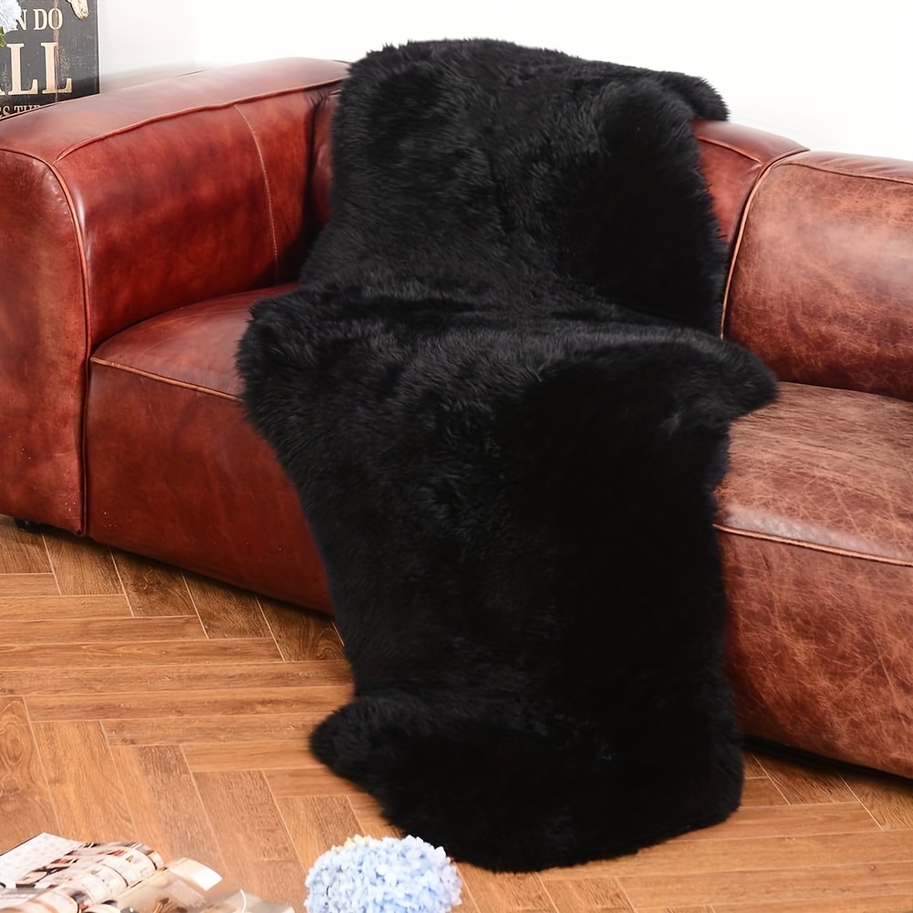 Image of 1pc Autumn Winter Warm Soft Comfortable Faux Long Plush Chair Pad Suitable For Living Room, Bedroom, Balcony, Bedside, Pet Mat All-match Size