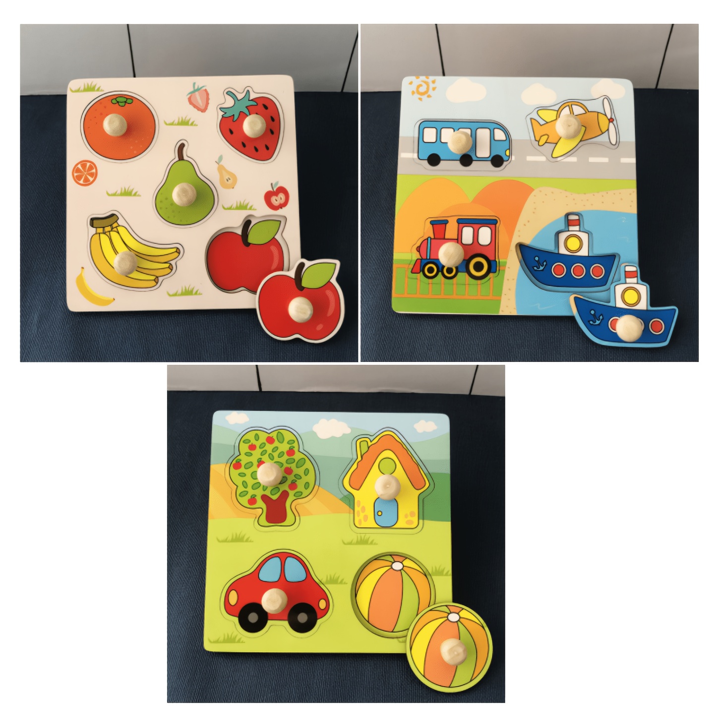 3pcs Wooden Grasping Board for Children