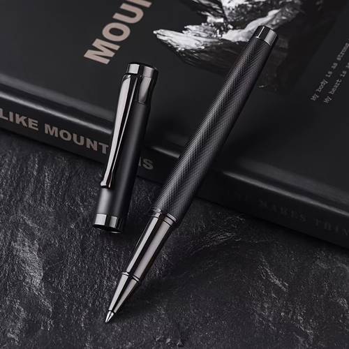 1pc luxury round ballpoint pen exquisite design 0 5mm black refill rollerball pen suitable for signature supplies men and women