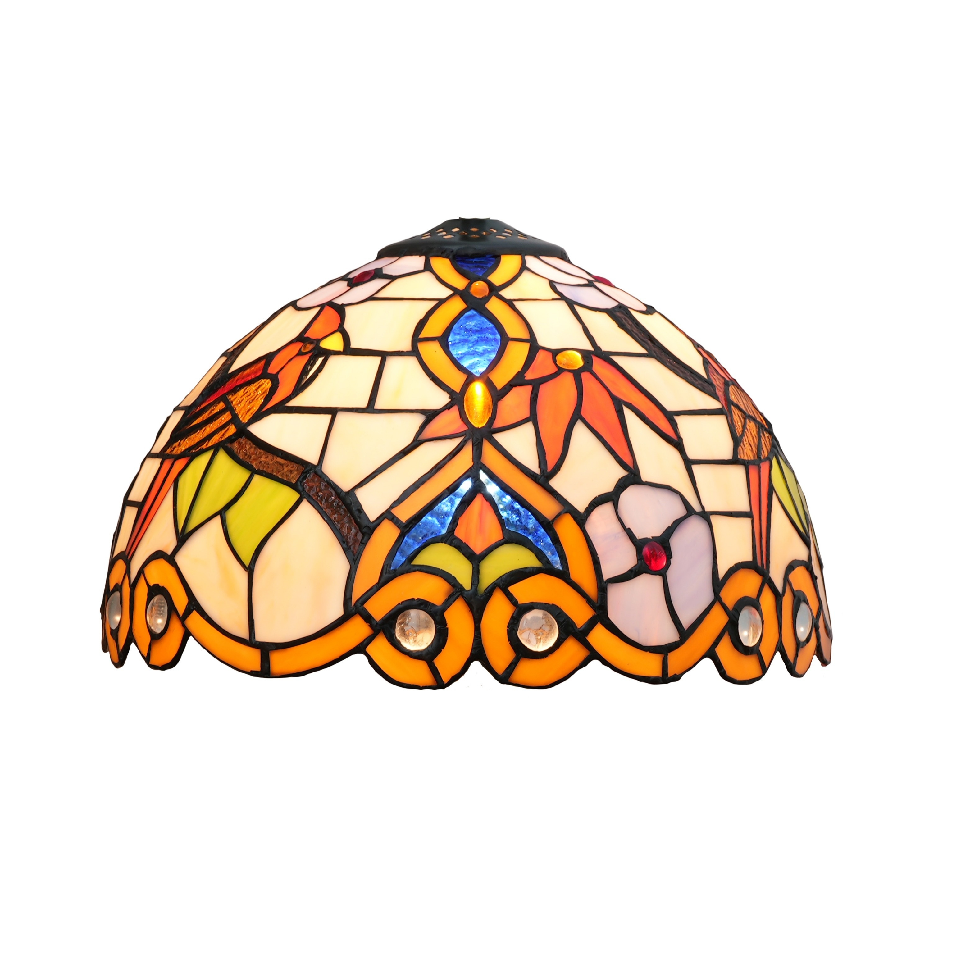 Palm Leaf Glass Jewels for Stained Glass Project of Crafting Tiffany Style  Window Hangings Lampshades (24x37mm