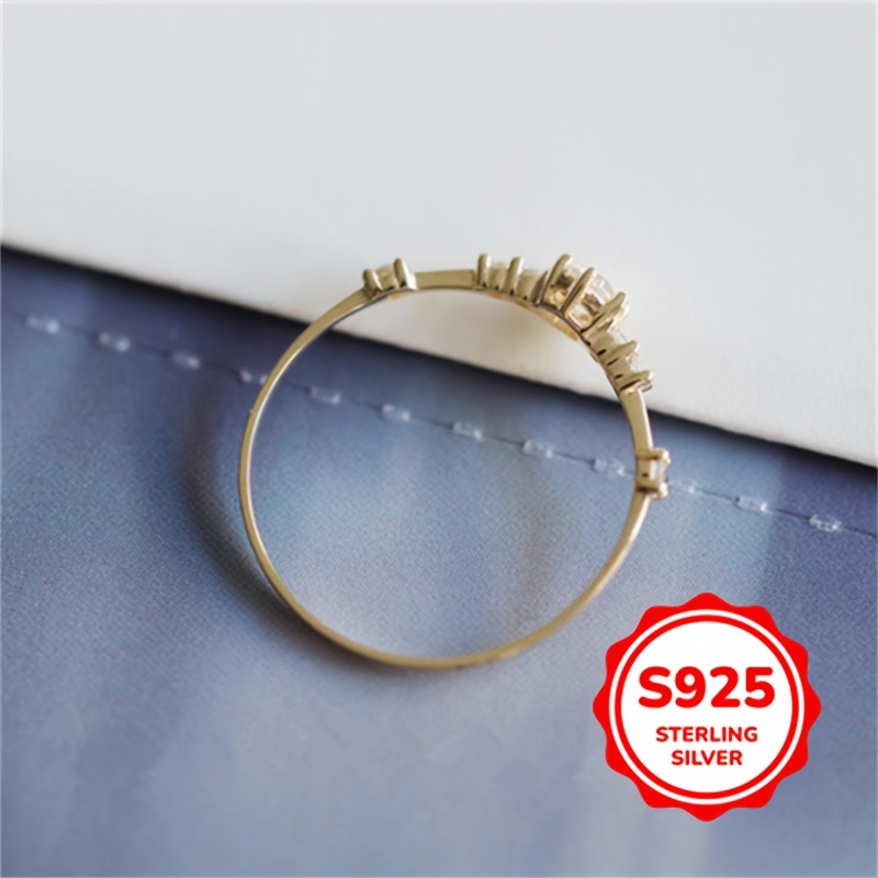 925 Sterling Silver Zirconia Ring Women'S Birthday Gift
