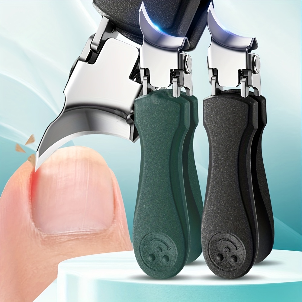 Heavy-Duty Stainless Steel Angled Nail Clippers with Wide Mouth & Convex Blade - Professional Toenail and Fingernail Trimmer for Thick, Ingrown Nails, Thick Cuticles - Foot & Hand Care for diabetics,, nail deformities