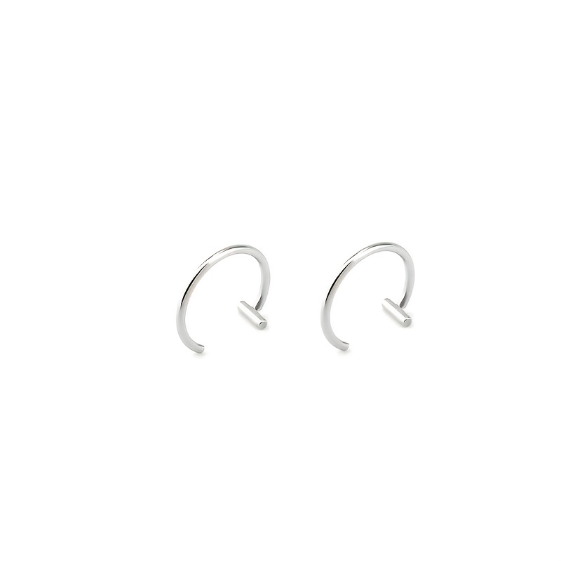 2pcs C-Shaped Stainless Steel Lip Rings, Punk Style