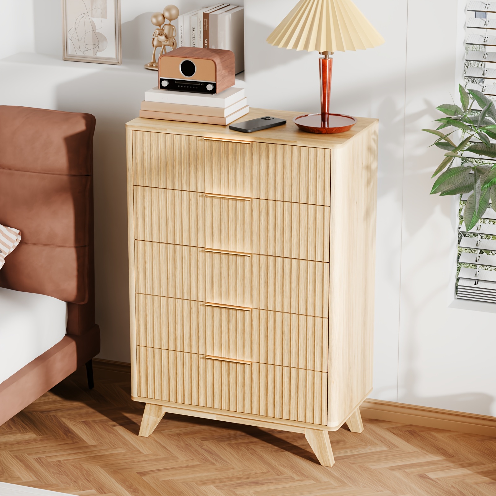 contemporary 3-drawer dresser with superior top, smokey oak/white -  freestanding artificial wood, cork material, over 27 inches high | Shop On  Temu And Start Saving | Temu