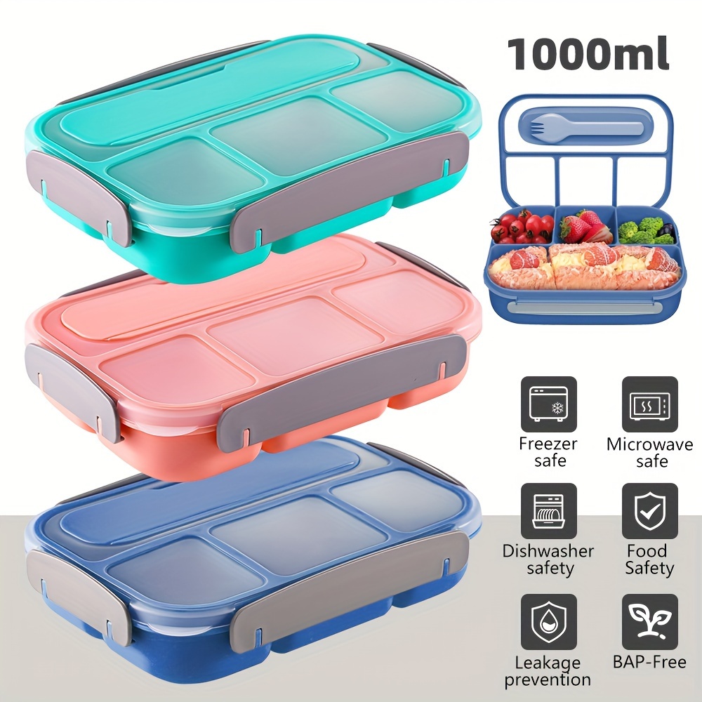 

Adult Box 4 Compartments Lunchable Utensils Jar Liners Dishwasher Safe