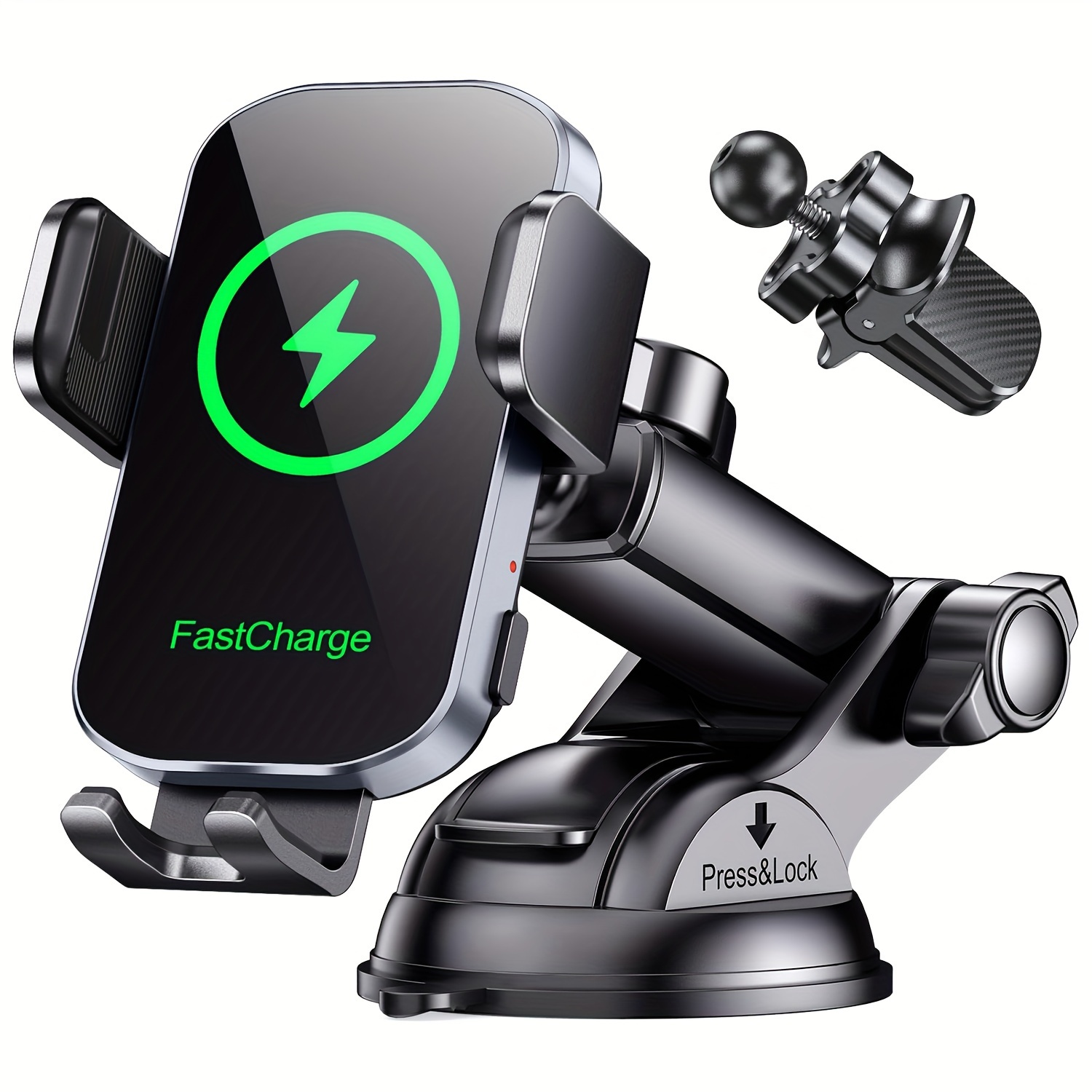 

Car Phone Holder Wireless Charger, Auto Clamping Wireless , 15w Fast Wireless Charging Car Mount For Dash Windshield For Ip15 14 13 12 11 Pro Max, Ga S24+ And More