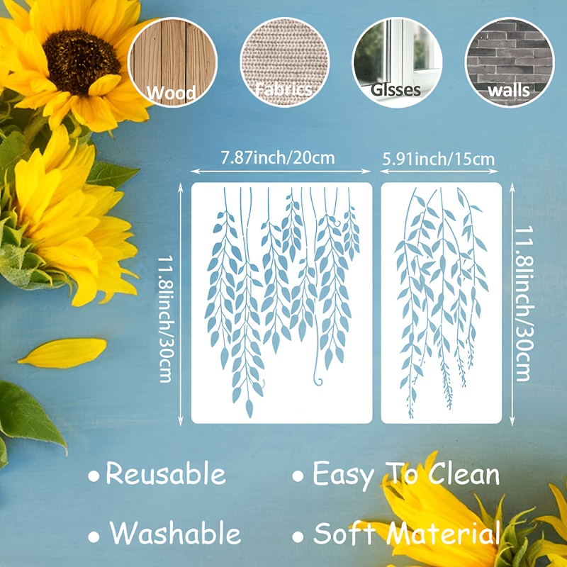 2pcs Vine Stencils for Wall Painting and DIY Crafts