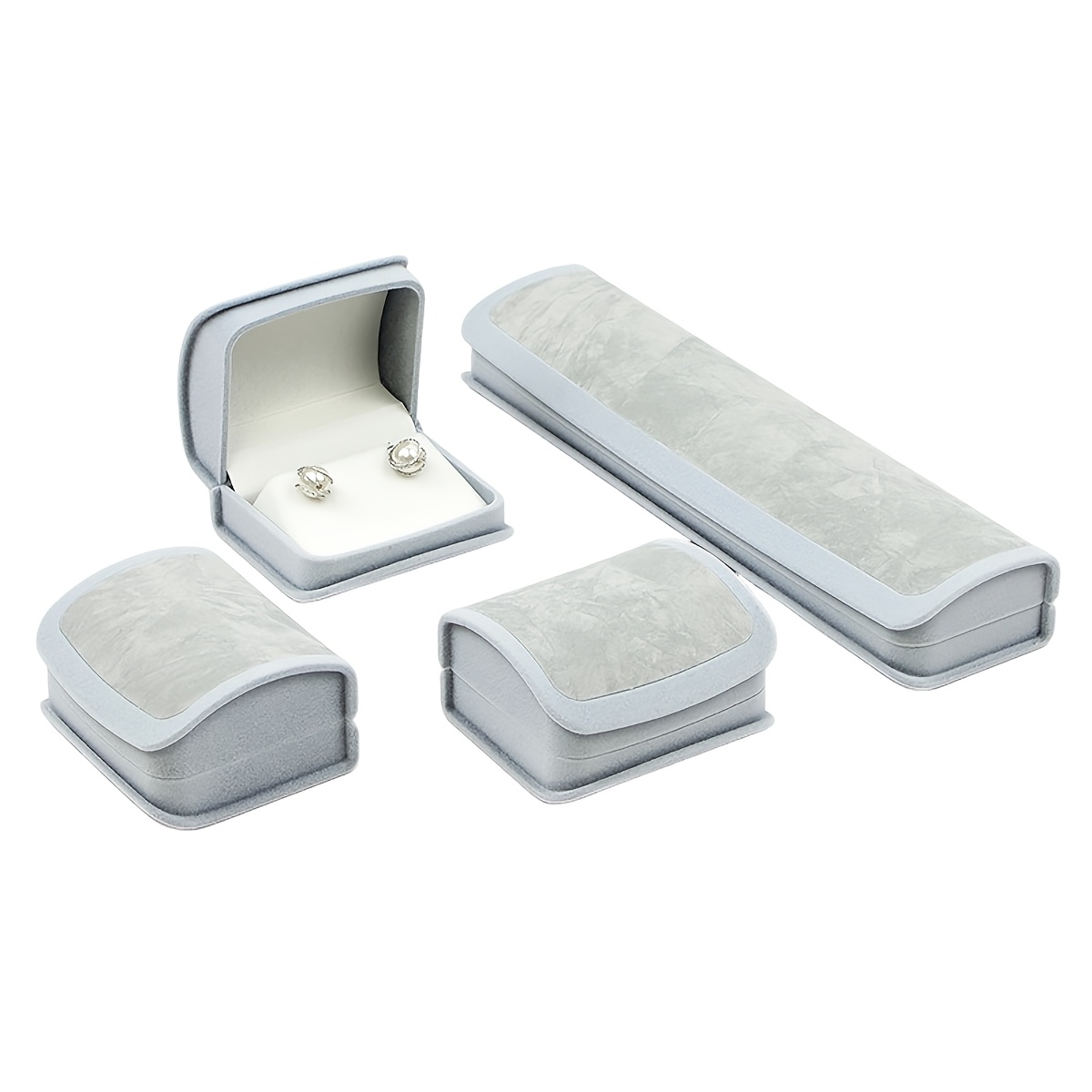 Arc-Shaped Velvet Jewelry Box, Premium Ring & Pendant Display Gift Box