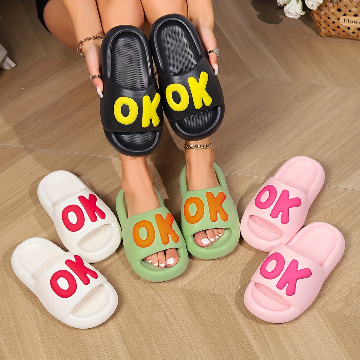 Apparel4Foot Women Flip flops for girls women Smiley Emoji Printed Slippers, Women Home Slides, Girls Casual Chappals, Girls Footwear, Perfect Flipflops  For Daily Wear