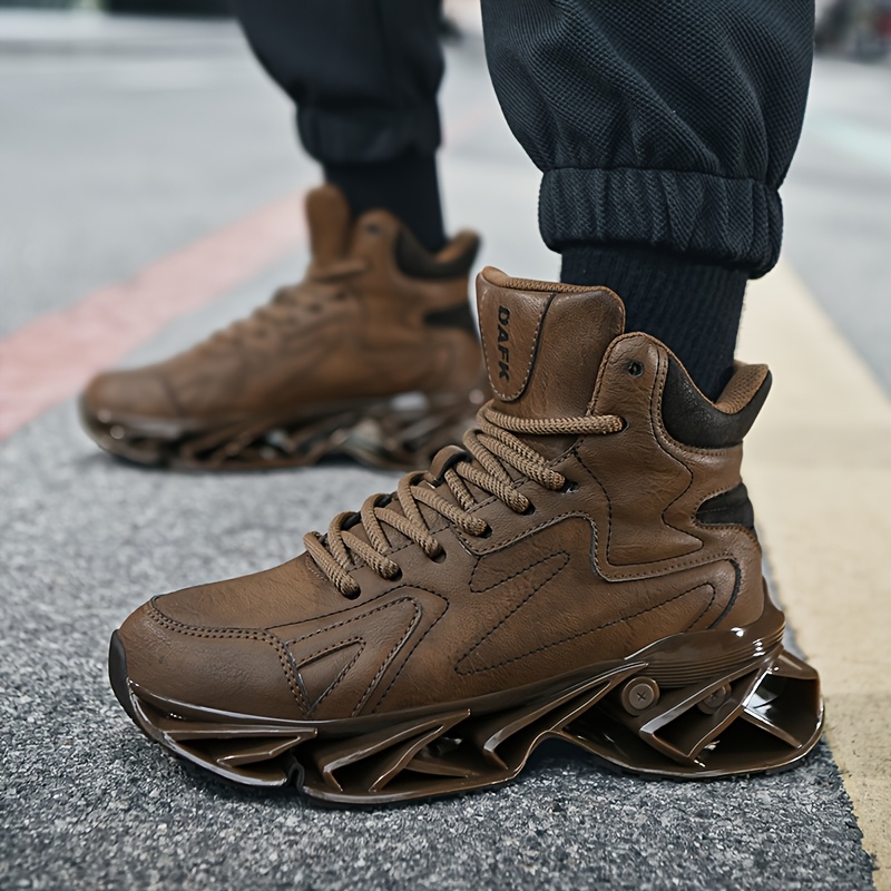 Men'S Exclusive Design Blade Sole Sneakers: Featuring a Physical Blade Sole, Mechanical Cushioning, And Rebound Technology. Trendy Sports Shoes + Everyday High-Top Street Shoes. Made of Synthetic, Easy to Clean, And Versatile for Various Settings