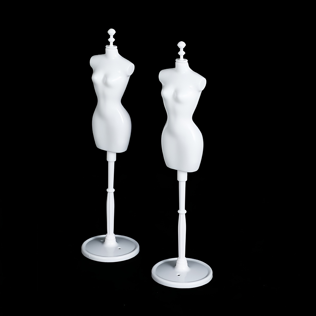 

1pc Mannequin en plastique blanc, mannequin de tailleur, support d' miniature pour la des vêtements, support de mannequin de mode avec base de support